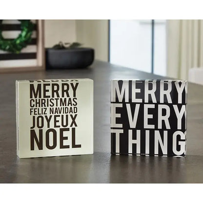 Square Lucite Block - Merry Everything