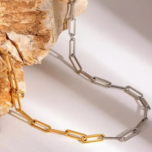 Duo Tone Dipped Link Chain Necklace