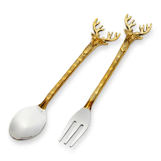 Reindeer Appetizer Fork & Spoon Set