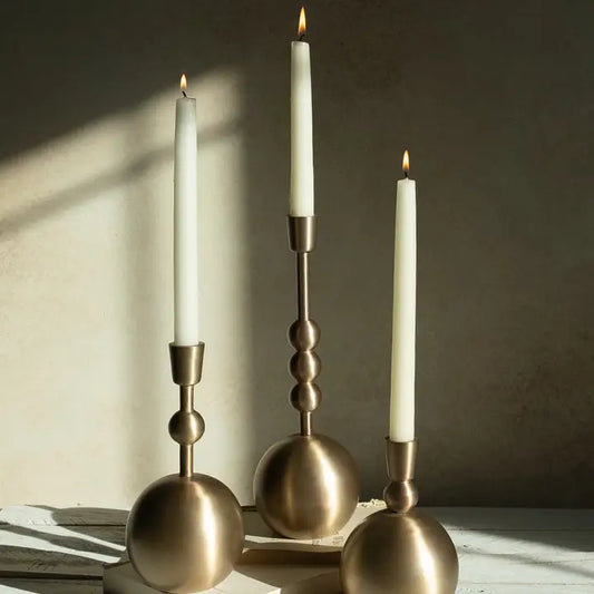Stacked Orb Taper Candle Holder Collection