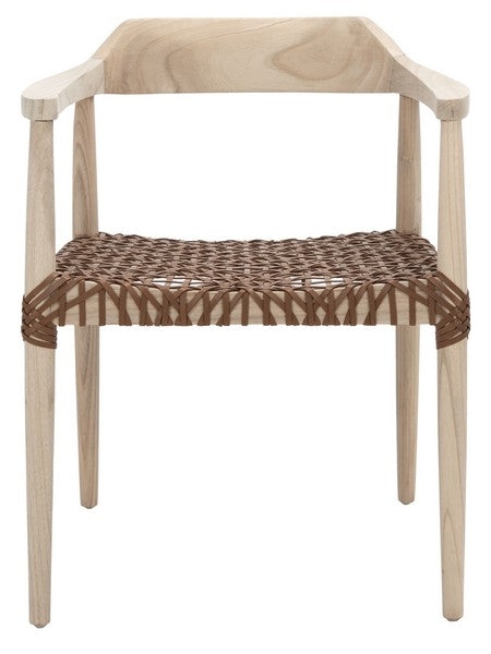 Leather Woven Accent Chair