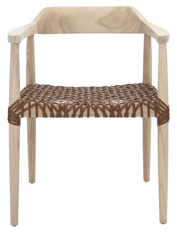 Leather Woven Accent Chair