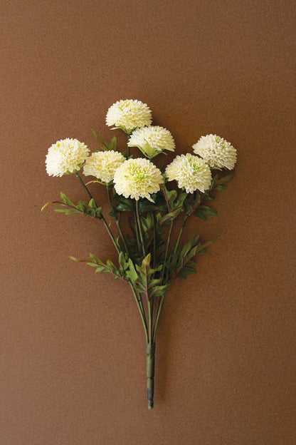 Artificial White Ball Dahlias