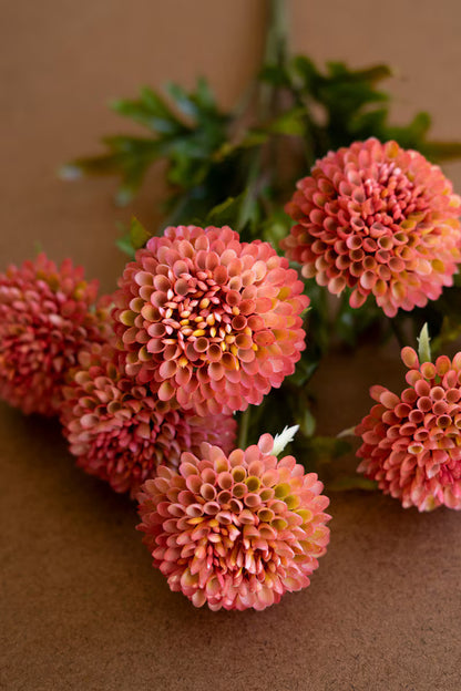 Artificial Blush Ball Dahlias