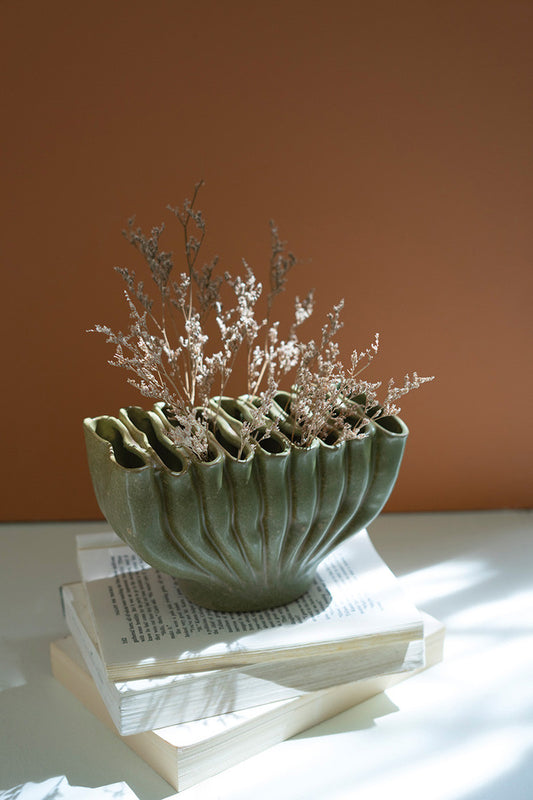 Green Fold Vase
