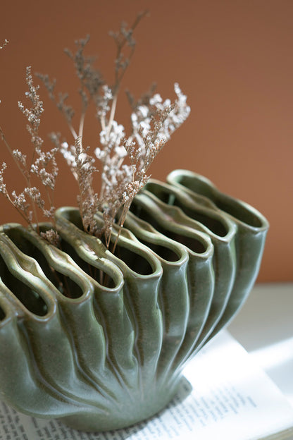 Green Fold Vase