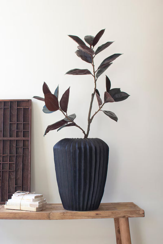 Tall Black Stone Planter