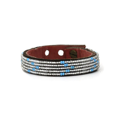 Metallic Chevron Beaded Cuff