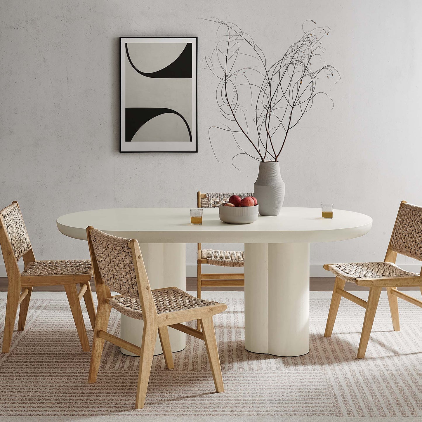Cas White Concrete Dining Table