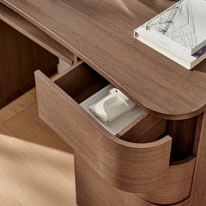 Mirae 6-Drawer Curved Office Desk