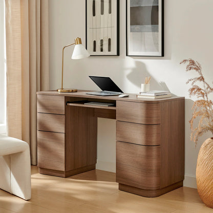 Mirae 6-Drawer Curved Office Desk