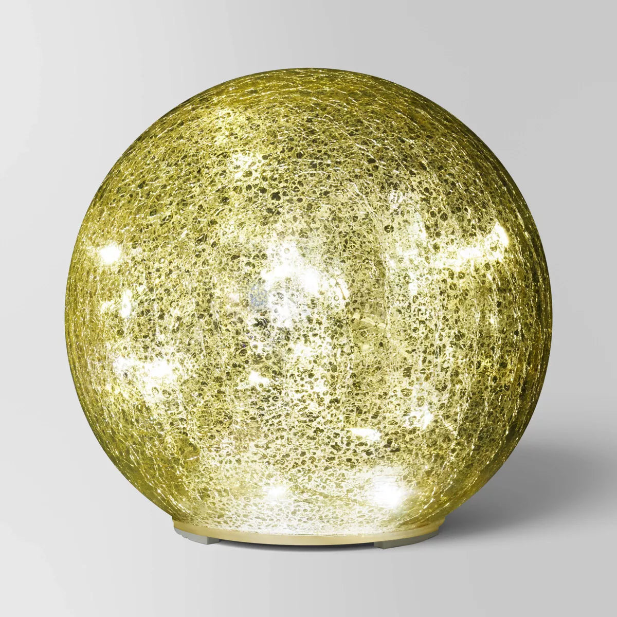 Lighted Mercury Glass Orb Gold