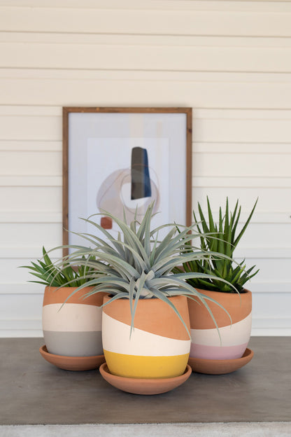 Color Dipped Clay Pots