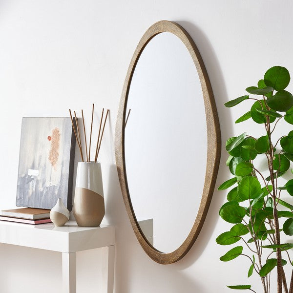 Brass Oval Wall Mirror