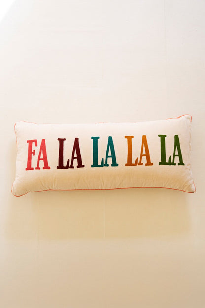 Velvet Falalalala Embroidery Pillow