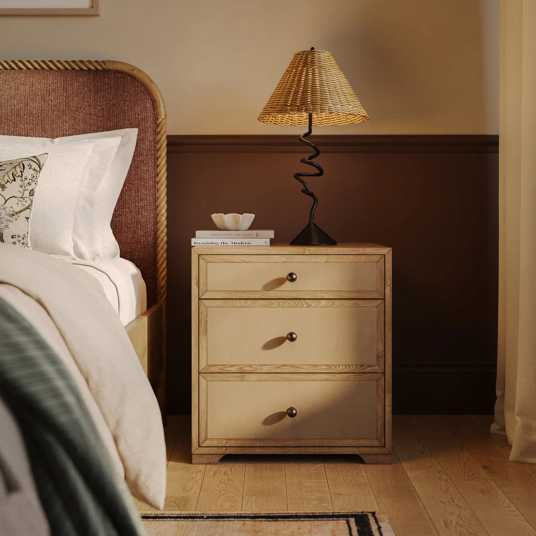 Laurentis Suede Nightstand