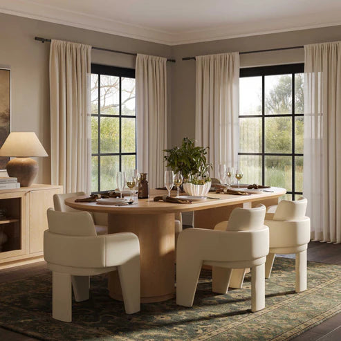 Marlow 102" Wood Oval Dining Table