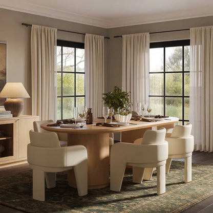 Marlow 102" Wood Oval Dining Table