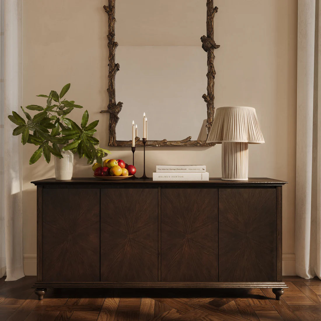 Mila 76" Dark Brown Sideboard