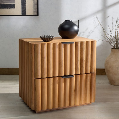 Ren Fluted Wood Nightstand