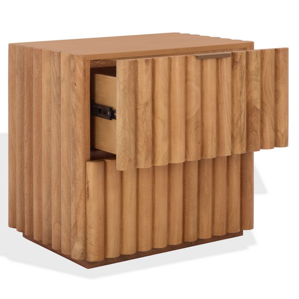 Ren Fluted Wood Nightstand