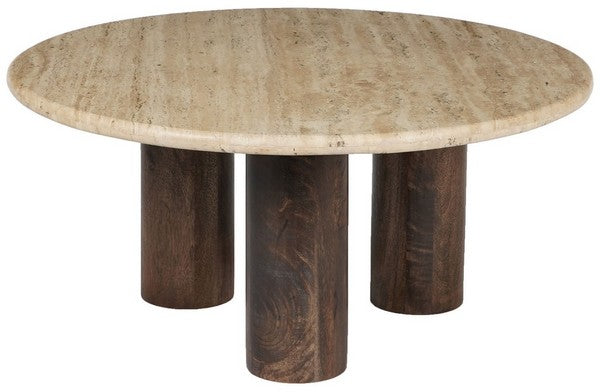 Jennamira Travertine Top Coffee Table