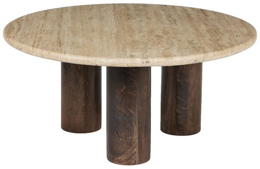 Jennamira Travertine Top Coffee Table