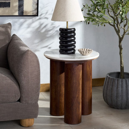 Soniaclara Marble Top Round Accent Table