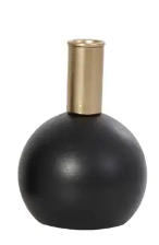 Contemporary Black Wood Candle Holder Collection