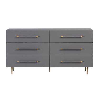 Trident 6 Drawer Dresser Grey