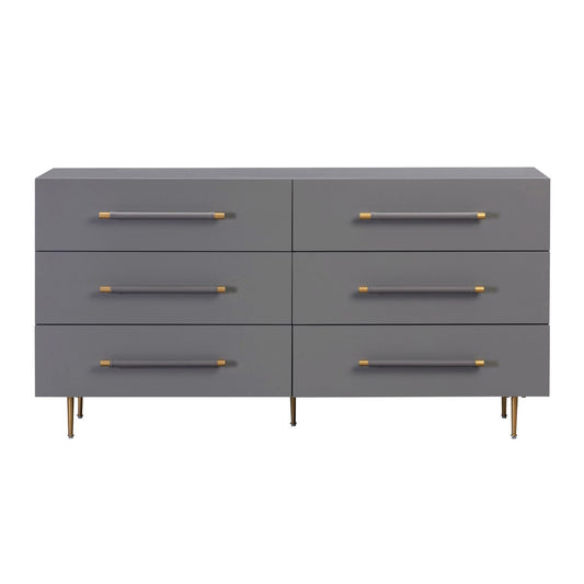 Trident 6 Drawer Dresser Grey