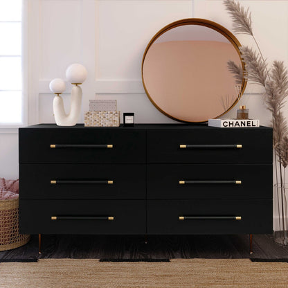 Trident 6 Drawer Dresser Black