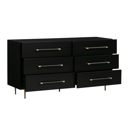 Trident 6 Drawer Dresser Black