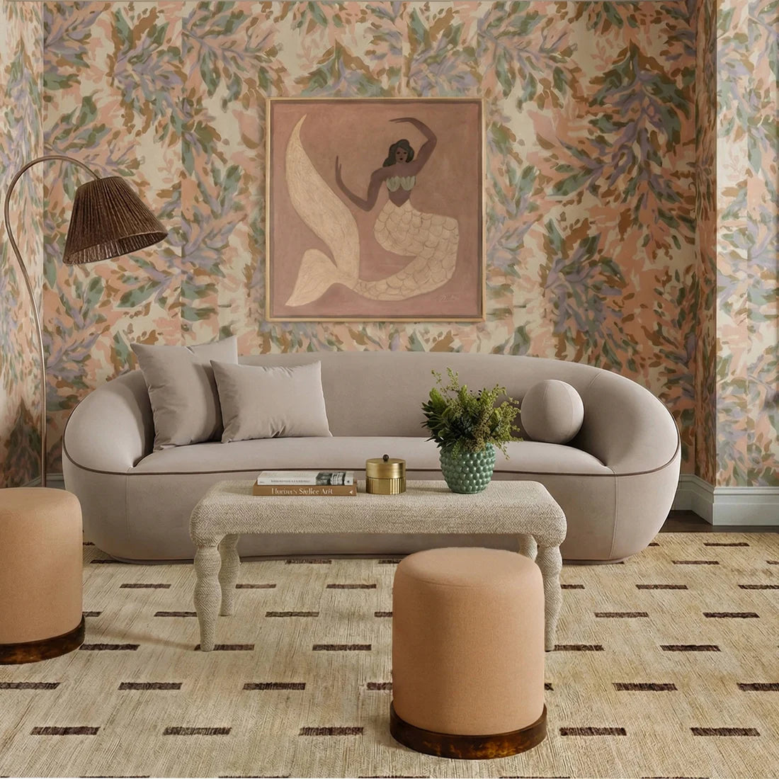 Jenny Taupe Performance Faux Mohair Sofa