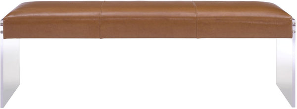 Envy Brown Leather/Acrylic Bench