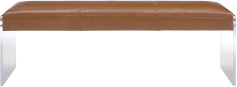Envy Brown Leather/Acrylic Bench