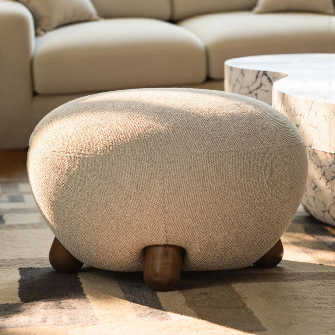 Puck Warm Boucle Ottoman