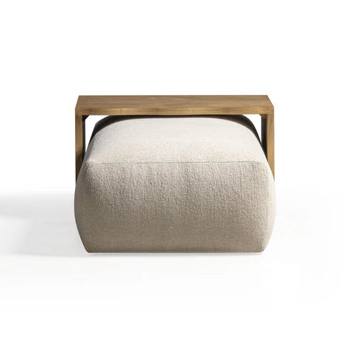 Basketweave Ottoman with Bridge Table