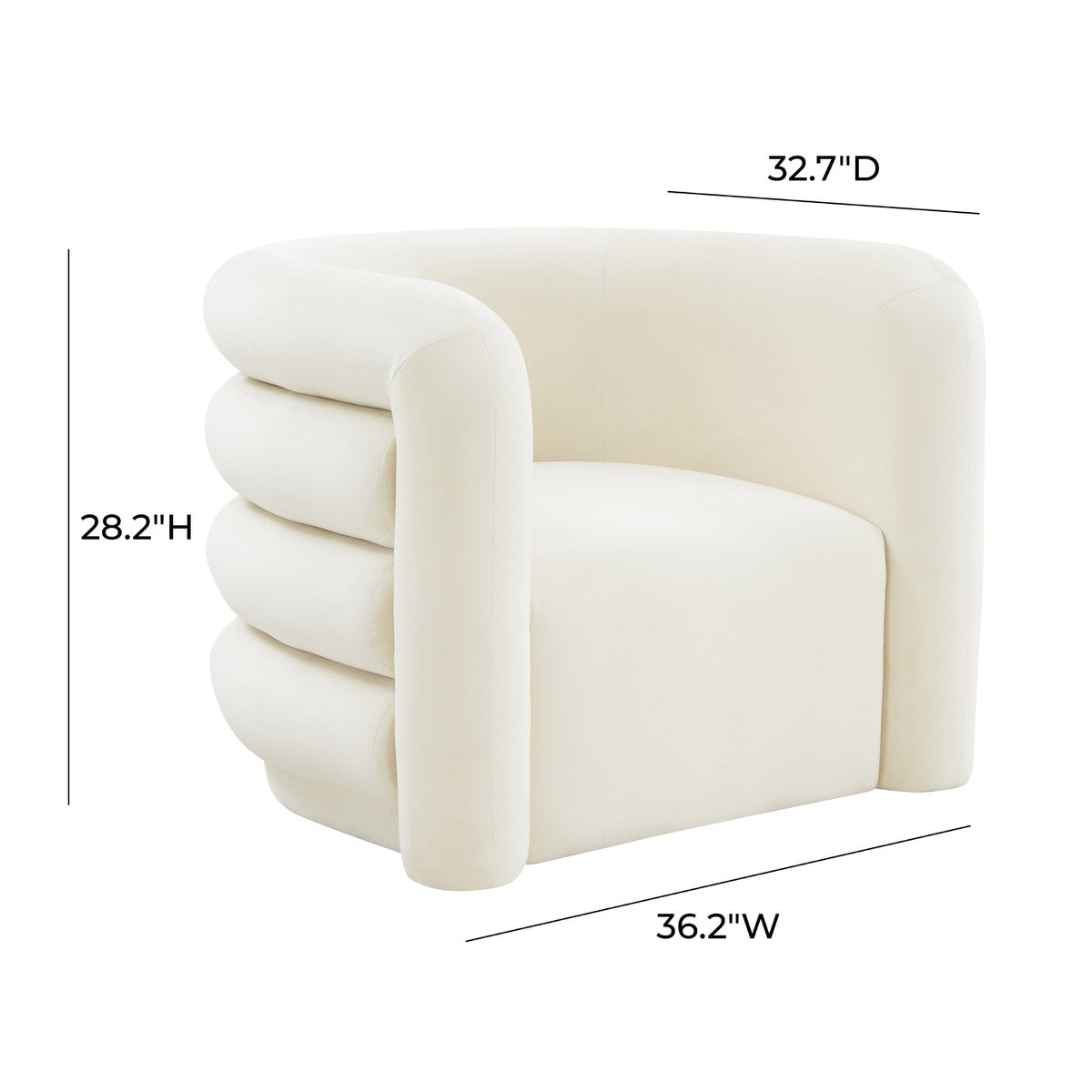 Curves Cream Velvet Lounge Chair