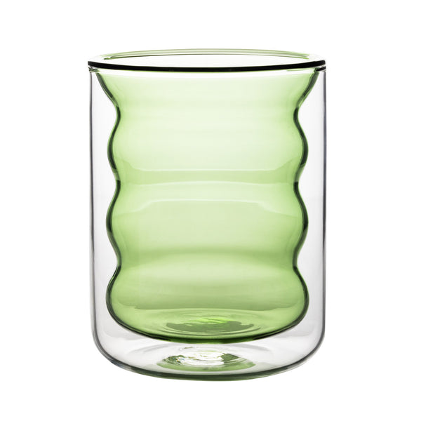 S/4 Waves Green Water Glass