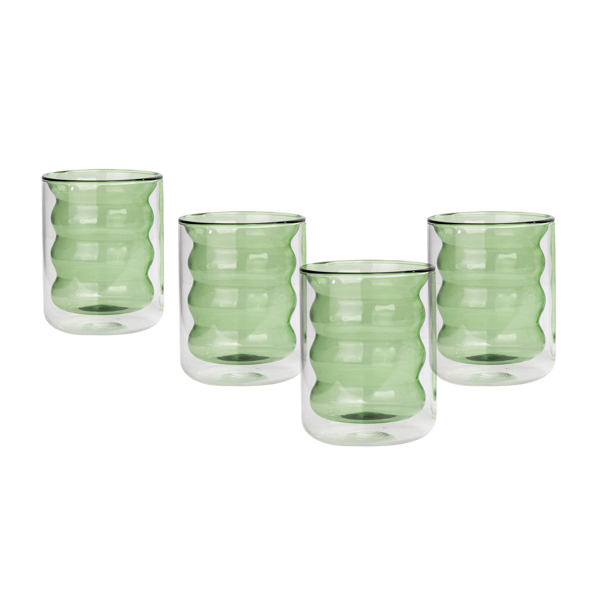 S/4 Waves Green Water Glass