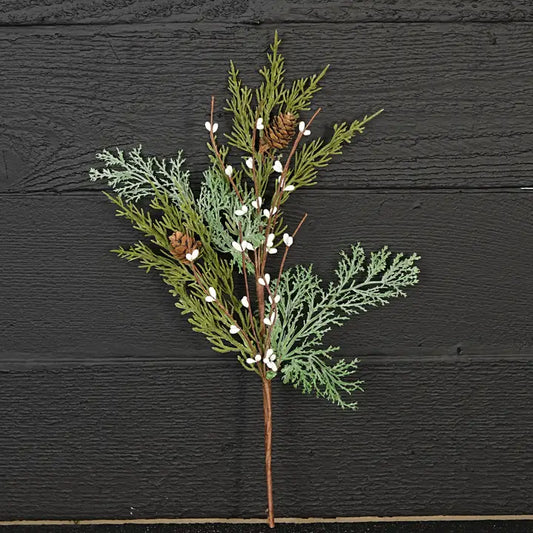 Evergreen Pine Pick W. White Pips