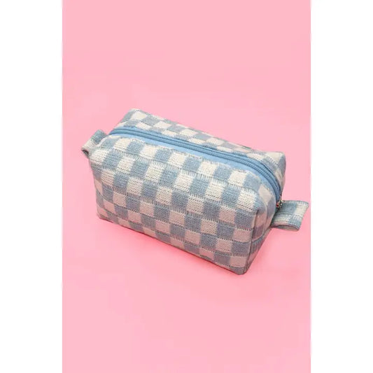 Checkered Beauty Organizer Bag