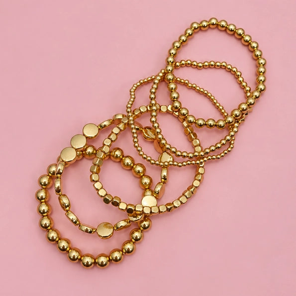 Multi-Chain Bead Stretchable Bracelet Set