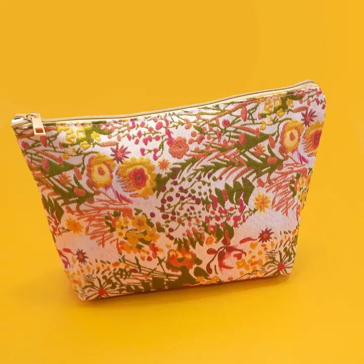 Travel Embroidery Floral Cosmetic Makeup Pouch