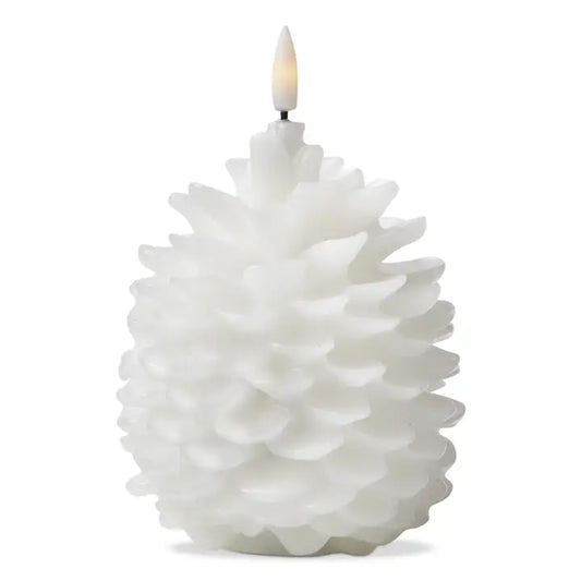 White Pinecone LED Candle