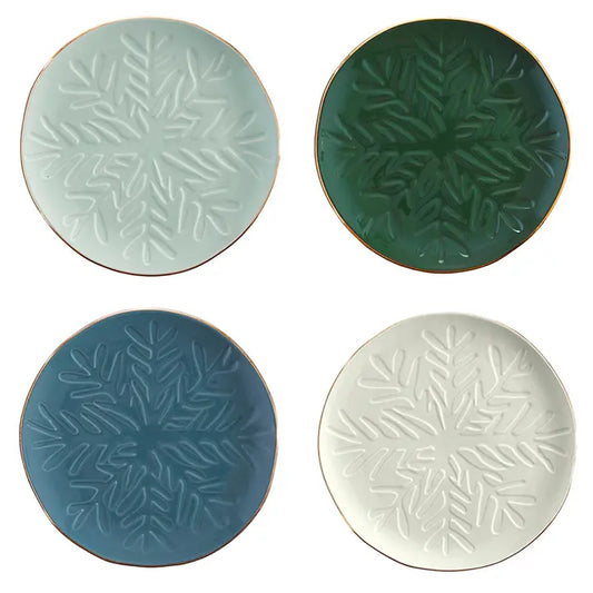 Ceramic Appetizer Plate - Snowflake