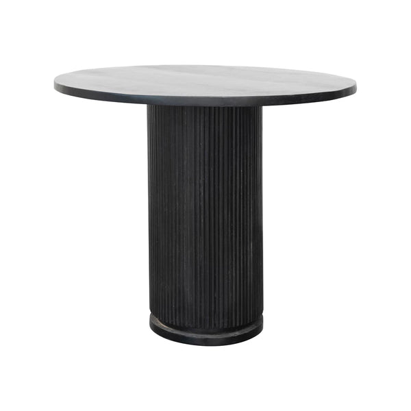 Black Ribbed Mango Dining Table