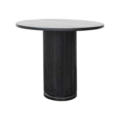 Black Ribbed Mango Dining Table