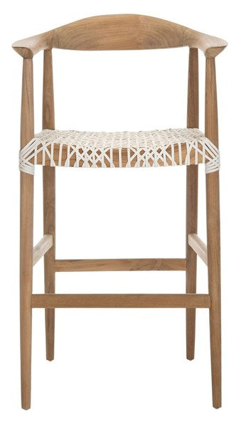Woven White Bar Stool